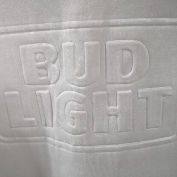 Bud Light Ladies Size Small White Fleece Lined Straight Fit Sweatshirt - Picture 4 of 7